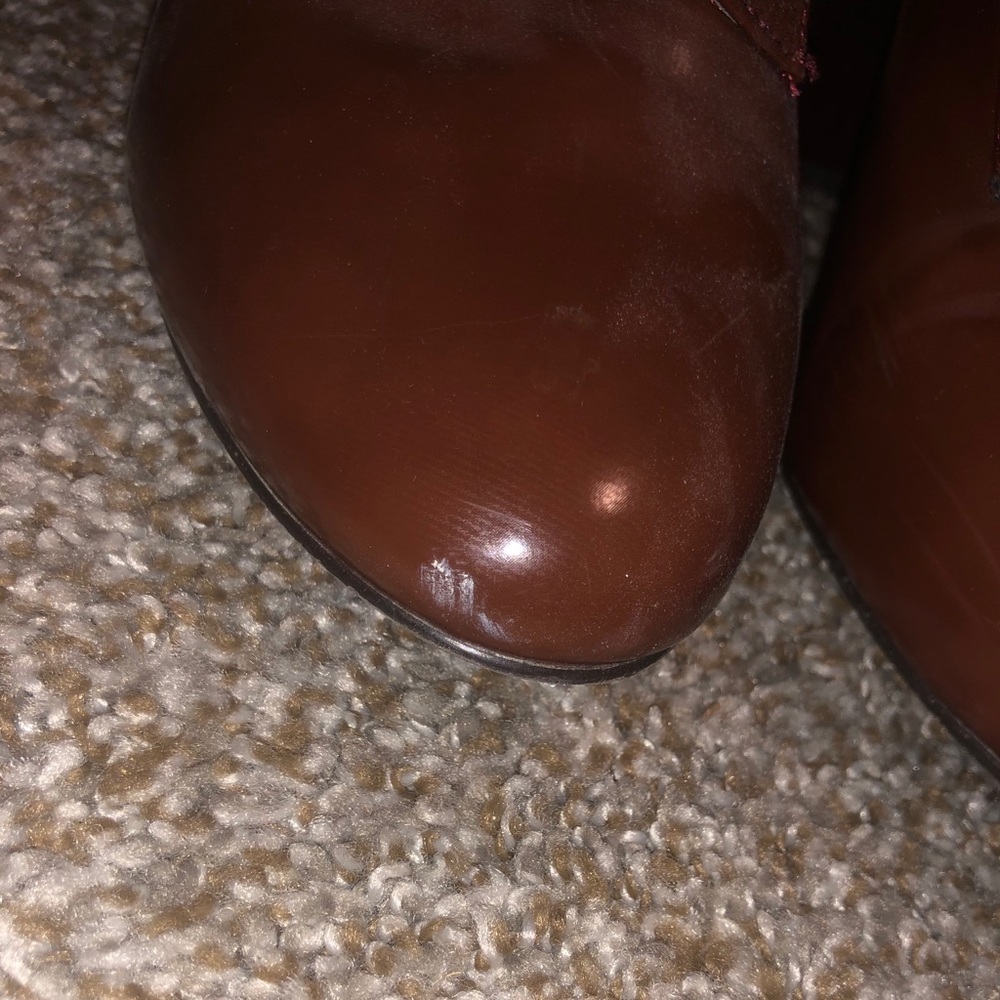 Chocolate Brown Ankle Boots w/ Velvet Shoestring - Picture 6 of 6